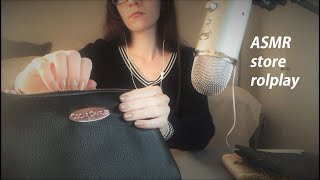 ASMR relaxing store rolplay, bags demonstration | scratching, clicky fabric sounds | soft spoken screenshot 2