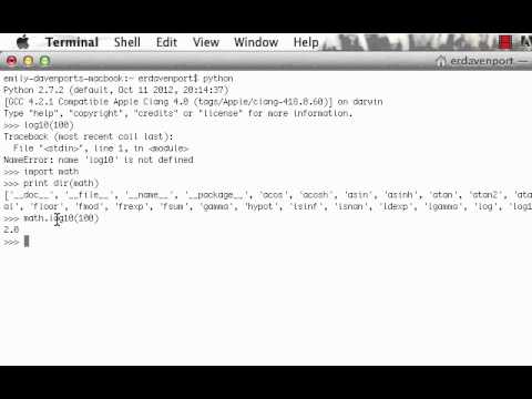 SWC screencast: loading modules into python