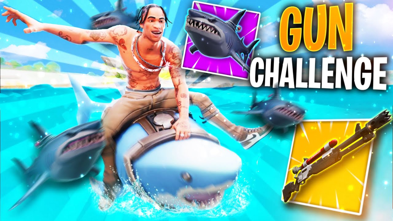 CAVALCO UNO SQUALO SU FORTNITE NELLA CHALLENGE DELLE ARMI!!