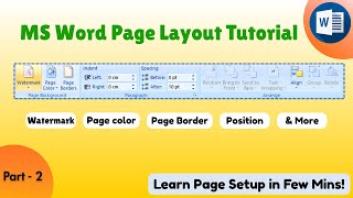 MS Word Page Layout Tools Explained | Watermark, Page Color, Borders, Indent, & Align Full Tutorial
