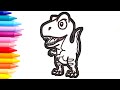 Dinosaurus Warna-Warni Belajar Menggambar dan Mewarnai untuk Anak