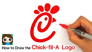 How to Draw the Chick-fil-A Logo Easy 🐔🥤