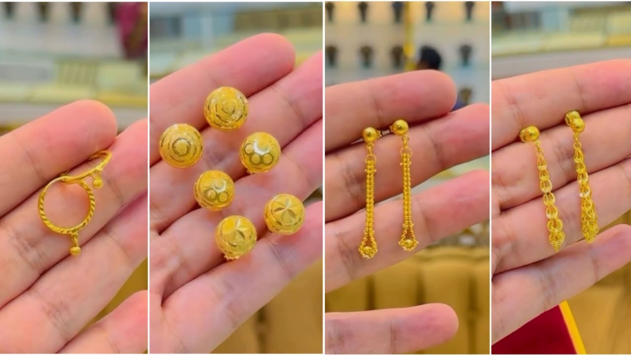 Gold Earrings With Price and Weight YouTube