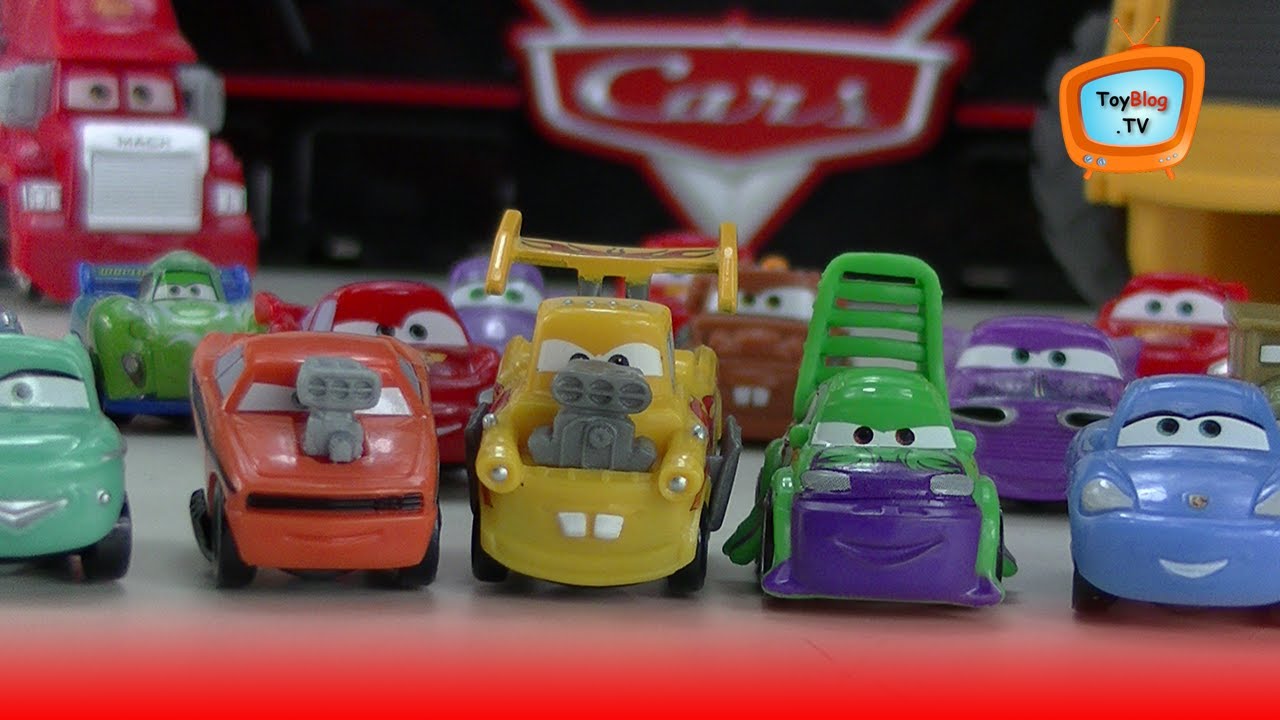 Micro Drifters Disney Cars2 Toys, 5 Pack Reveal, Lightning McQueen