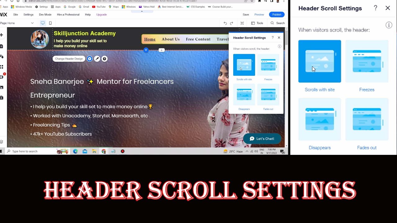 How to PIN How to set Header Scroll Settings How to add External