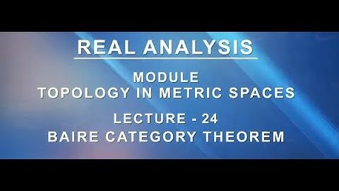 Baire Category Theorem #swayamprabha #CH38SP