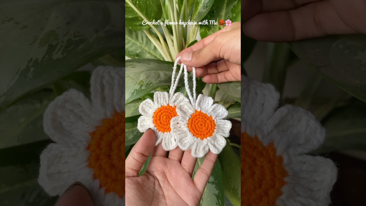 Crochet a Flower Keychain with Me 🧶 