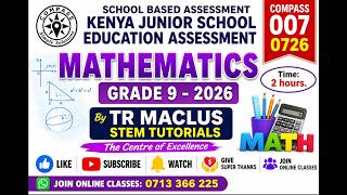 2026 007 COMPASS MATHEMATICS SECTION A REVISION