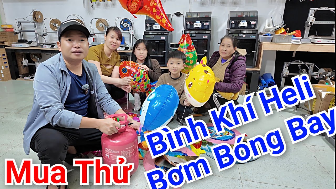 KST vlog - Mua thử bình khí Heli bơm bóng bay trên Shopee