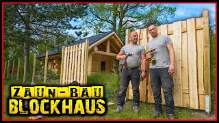 NATURENSÖHNE BLOCKHAUS -  Aufbau SICHTSCHUTZ ZAUN in Schwartenbretteroptik! | Home Build Solution