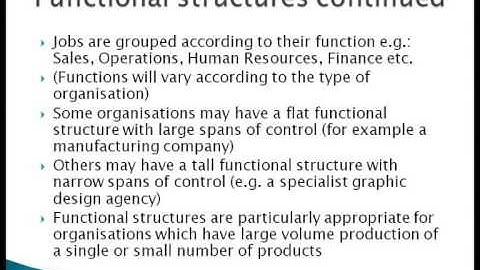 Organisational Theory Lecture 2 - Organisational Structures