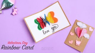DIY Valentines Day Rainbow Card | DIY Popup Heart Card | Fantastic Greeting Card You Can DIY