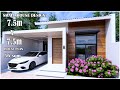 Small House Design | 7.5m x 7.5m House Plan | Simple House with roof deck