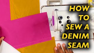 How To Sew A Denim Seam in 3 minutes | Sewing For Beginners & Intermediate