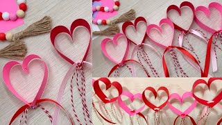 DIY valentine heart paper galrand | how to make a heart garland with paper for valentine’s day
