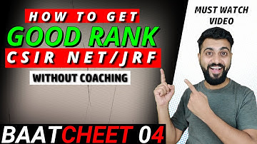 How to get GOOD RANK in CSIR NET /JRF| Is it possible to crack CSIR NET chemistry without Coaching ?