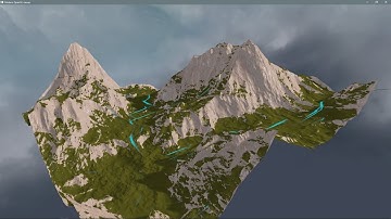 OpenGL - 3D terrain generation - hydraulic erosion - textured