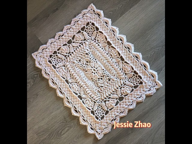 crochet home rug #163 rectangle style/прямоугольный коврик/ tapete