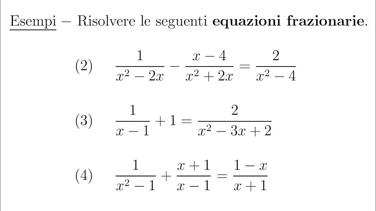 Equazioni Frazionarie riconducibili a Equazioni di Secondo Grado (2°Parte) (Lezione In Classe)