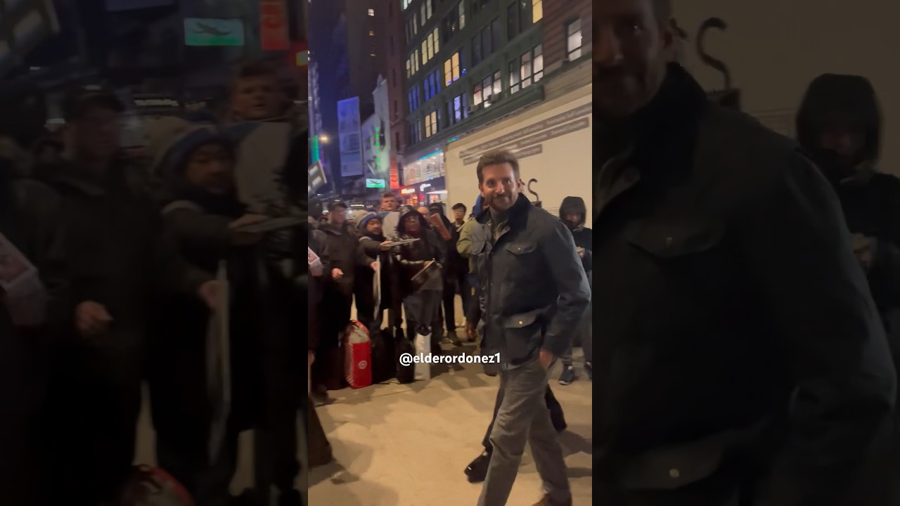 Bradley Cooper arriving at the Paris Theater introducing PROMISING YOUNG WOMAN in New York tonight