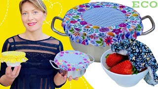 How To Make 3 Ecological Fabric Bowl Covers Of Containers / Diy Bowl Cover / Sewing Tutorial