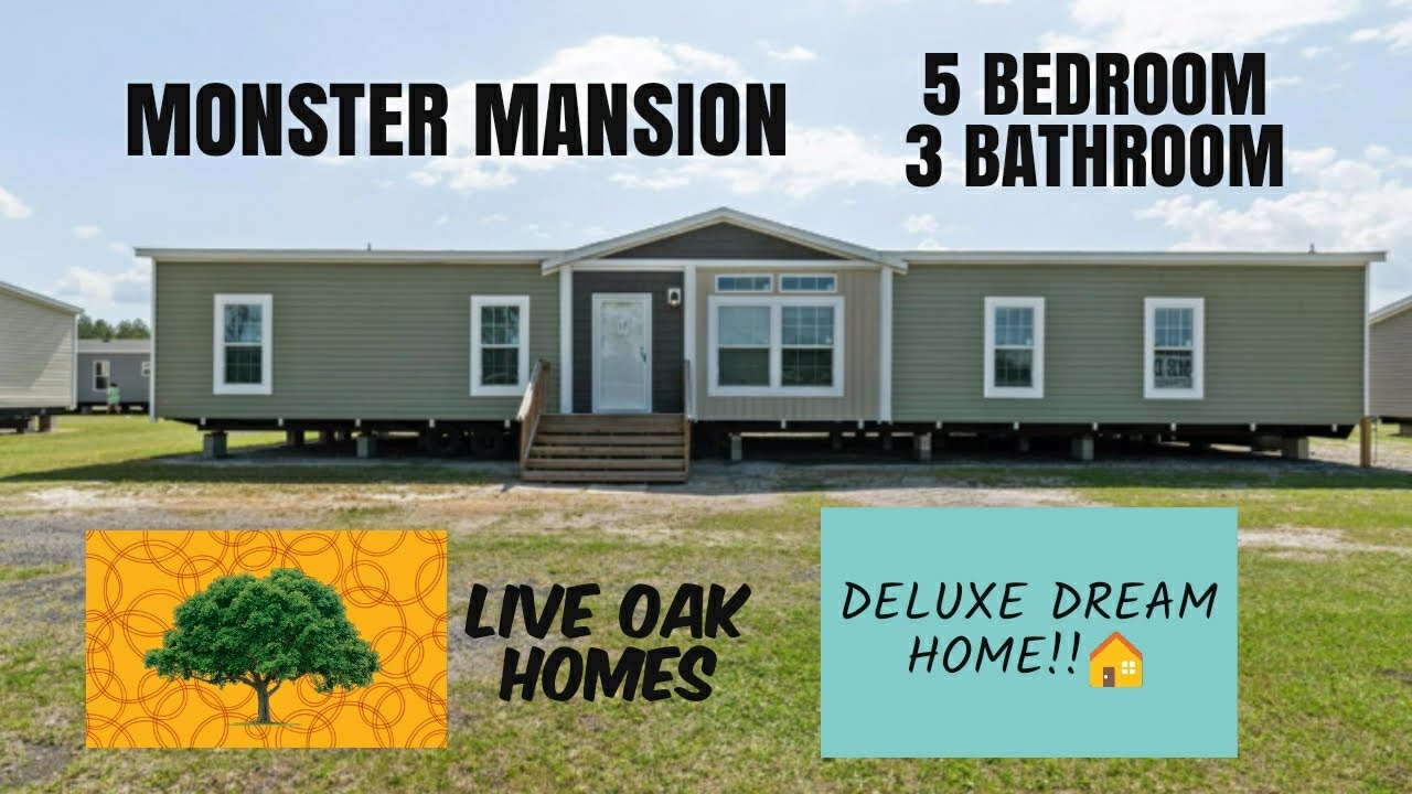 MONSTER MANSION 5 BEDROOM 3 BATHROOM LIVE OAK HOMES 32 X 72 2,140