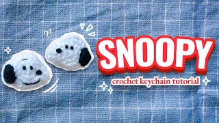 ੯‧̀͡⬮ Snoopy Crochet Keychain Tutorial | Cute and Easy ‧°꒰🐾꒱