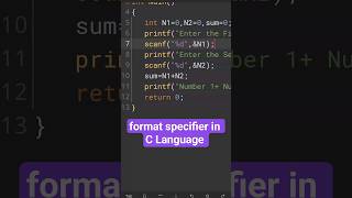 format specifier #coding #clanguage #cprogramming