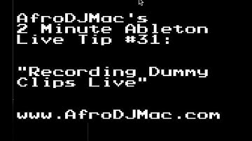 Ableton Live 9 Tip: Live Dummy Clip Recording