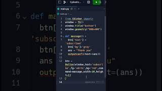 how to make a button using python #cooding #python #programming #tkinter #button #computerlanguage