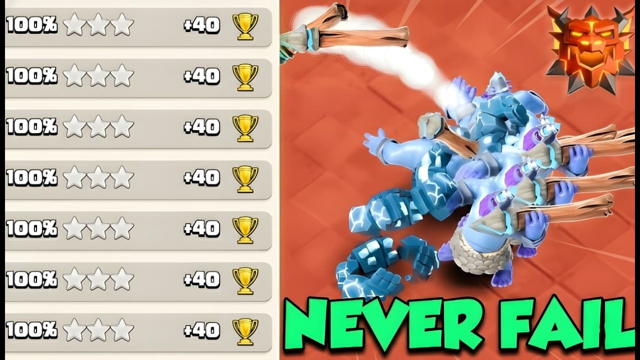 Never Fali 😱 TH18 Thrower + Meteor Golem Attack Strategy - Best TH18 Life Gem + Totem Spell Strategy