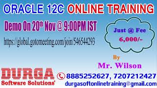 ORACLE 12c Online Training by Mr. Wilson Demo on 20th Nov @ 9:00PM IST screenshot 4