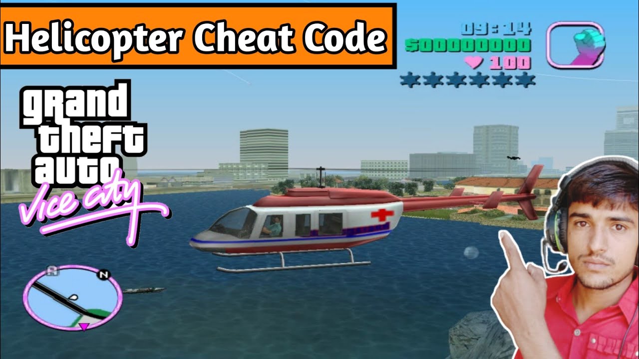 GTA Vice City cheat codes for money, helicopter, car, health, and