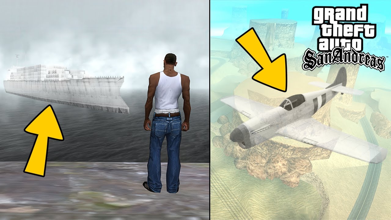 GTA SAN ANDREAS HAYALET GEMİ & HAYALET UÇAKLAR ! KORKUTUCU SES & PİLOTSUZ UÇAK !?