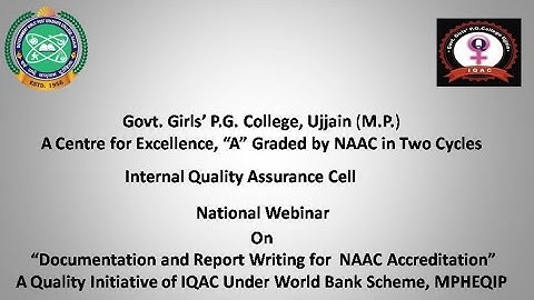 National Webinar  on "Documentation and Report Writing for NAAC Accreditation