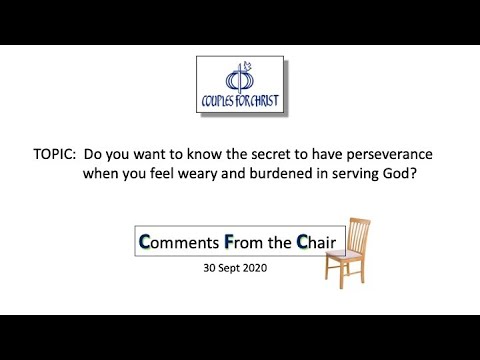 COMMENTS FROM THE CHAIR with Bro Bong Arjonillo - 30 September 2020