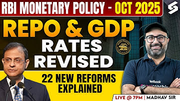 RBI Monetary Policy 2025 | RBI Repo & GDP Rates Revised | RBI Grade B Preparation 2025 | Madhav Sir