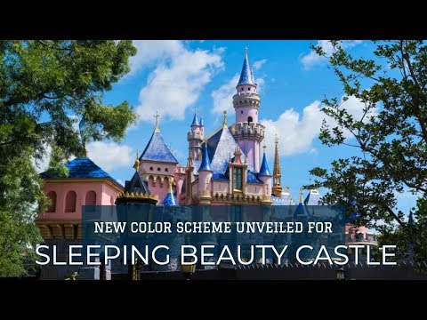 first-look:-sleeping-beauty-castle-with-new-color-scheme---disneyland-resort