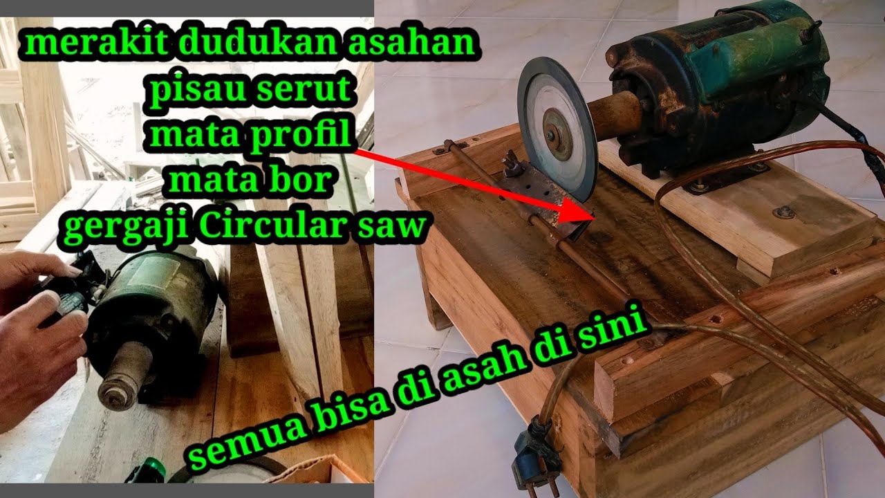 merakit dudukan asah pisau serut serba guna dengan pompa air 