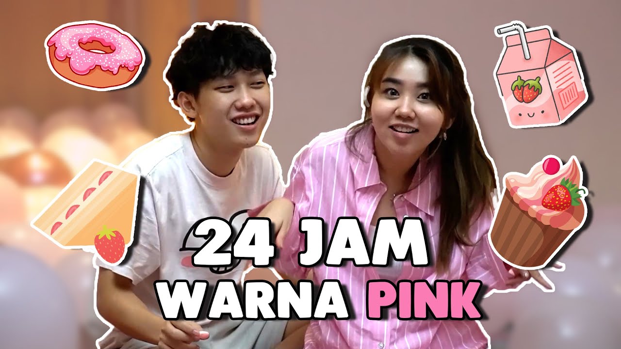 24 JAM MAKAN PINK DI HOTEL DOANG! - YouTube