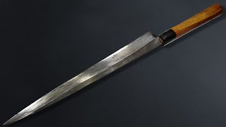 Remake a worn-out Sashimi knife into a petty knife｜Mirror finish