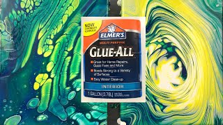 How to Acrylic Pour with Glue / Elmer's GlueAll / PVA Glue  Acrylic Pouring for Beginners w/ glue