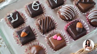 Bombones de Chocolate Caseros SIN MOLDES!! | Receta fácil y Baja en azúcar | Auxy