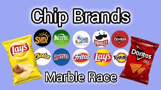 Chip Brands Marble Race! | Major League Marble Race in Algodoo