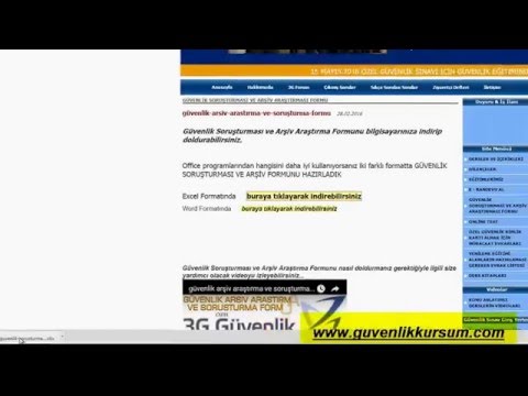 Güvenlik Arşiv Araştırma Ve Soruşturma Formu