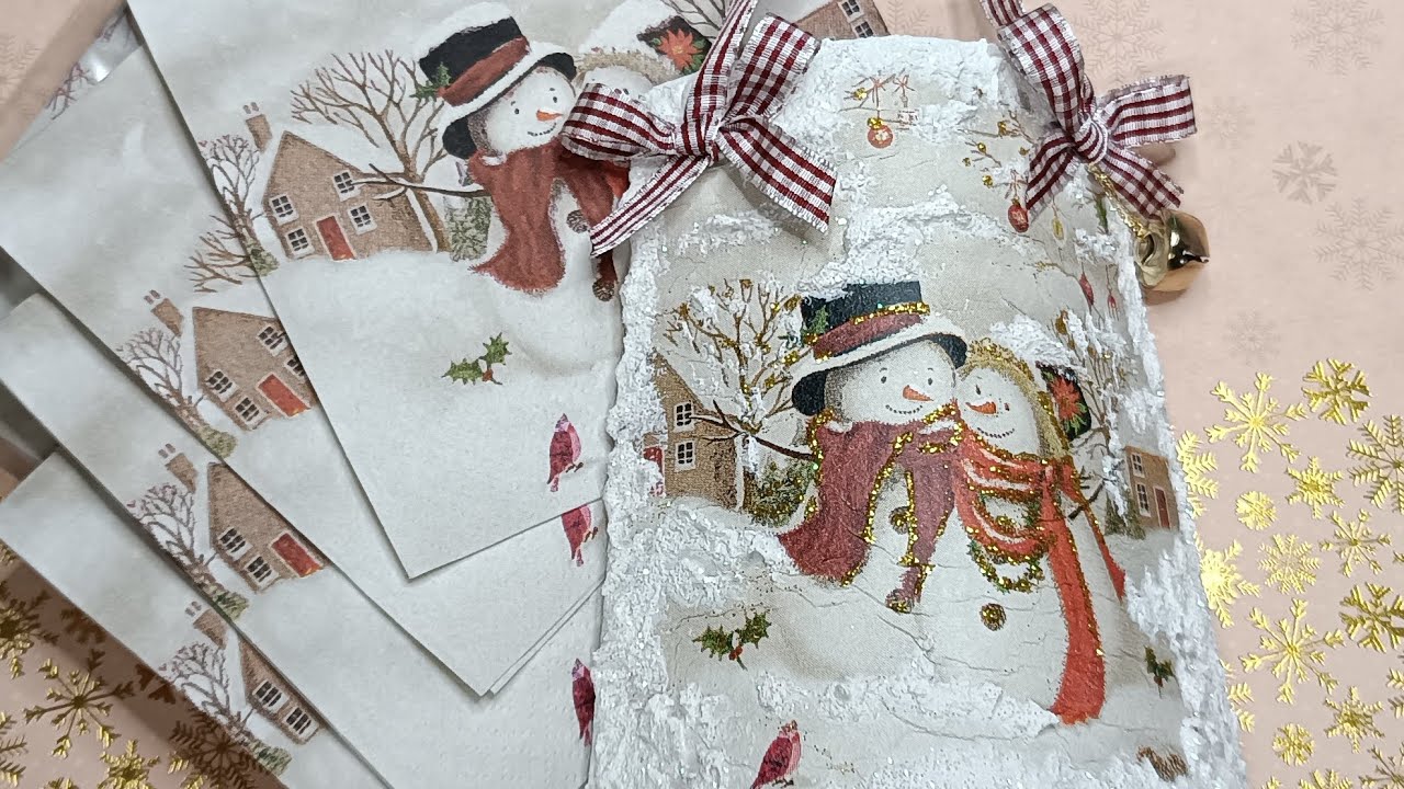 Tegolina semplicissima da realizzare ❤decorata con tovagliolini natalizi 