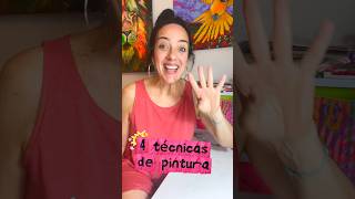 Día 24 con 4 técnicas de pintura en un solo 🖼️ #reto30días #arte #tecnicasdepintura