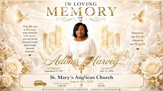 In Loving Memory of Adonis Harvey | Funeral Mass | August 6, 2026