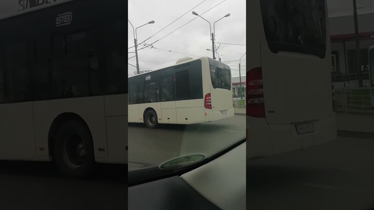 Autobuzul MBC E4 #4739 pe linia 421 intr&acirc;nd pe DN6 (Șos București-Alexandria)