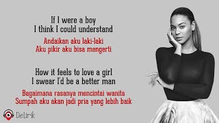 Video thumbnail of "If I Were A Boy - Beyonce (Lyrics video dan terjemahan)"